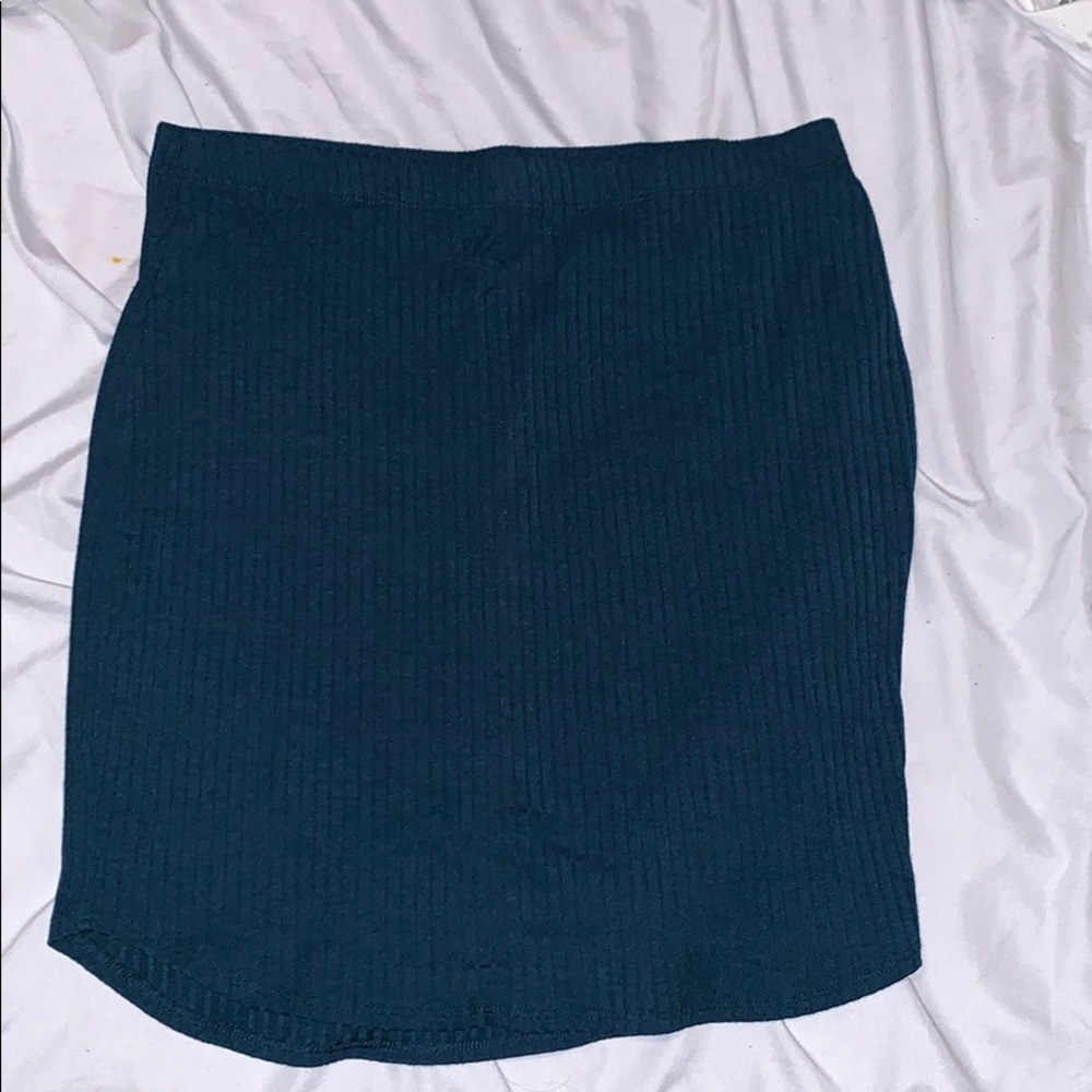 Jade green mini skirt